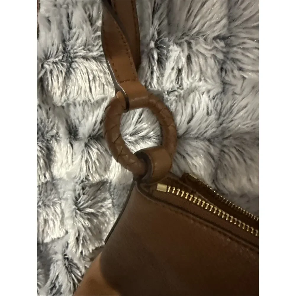 NWT Michael Kors Lexington Pebbled Leather Shoulder Handbag Luggage Color Purse